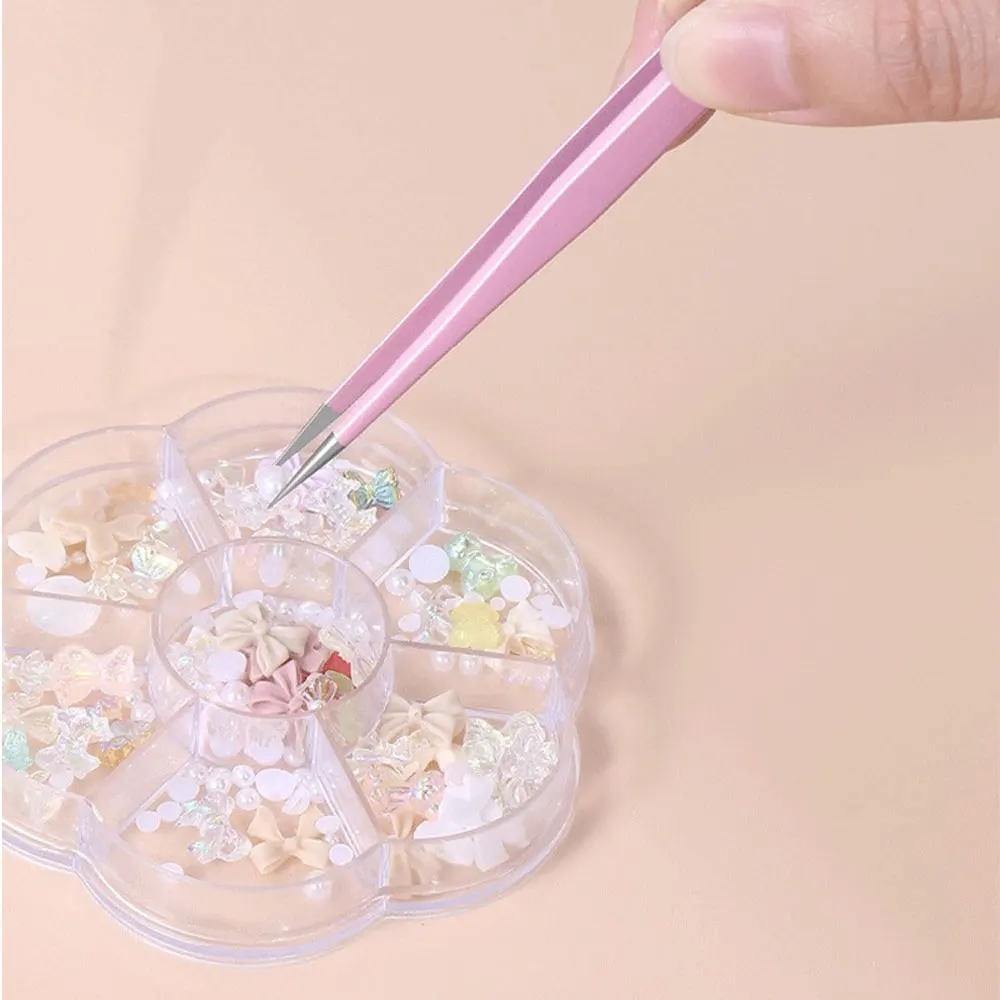 3Pcs Set Nail Art Double End Tweezers Press Sticker Rhinestone Silicone Tip Press Sequins Nail Press DIY Tool Kit