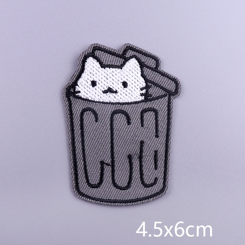 Cute Cat Applique/Patch Iron On Patches For Clothing Thermoadhesive Patches On Clothes Cartoon Animal Embroidery Patch Sew Patch