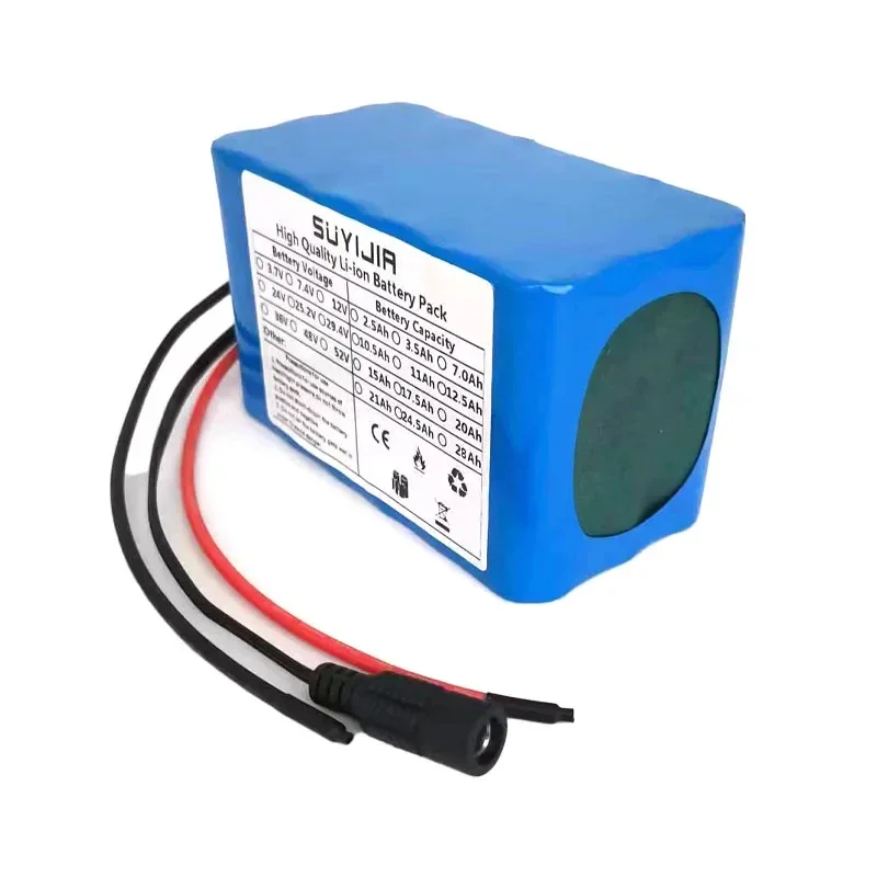 6S3P 18650 Rechargeable Li-ion Battery Pack 24V 10500mAh Suitable for Electric Bikes and Mopeds Built-in BMS+25.2V 2A Charger