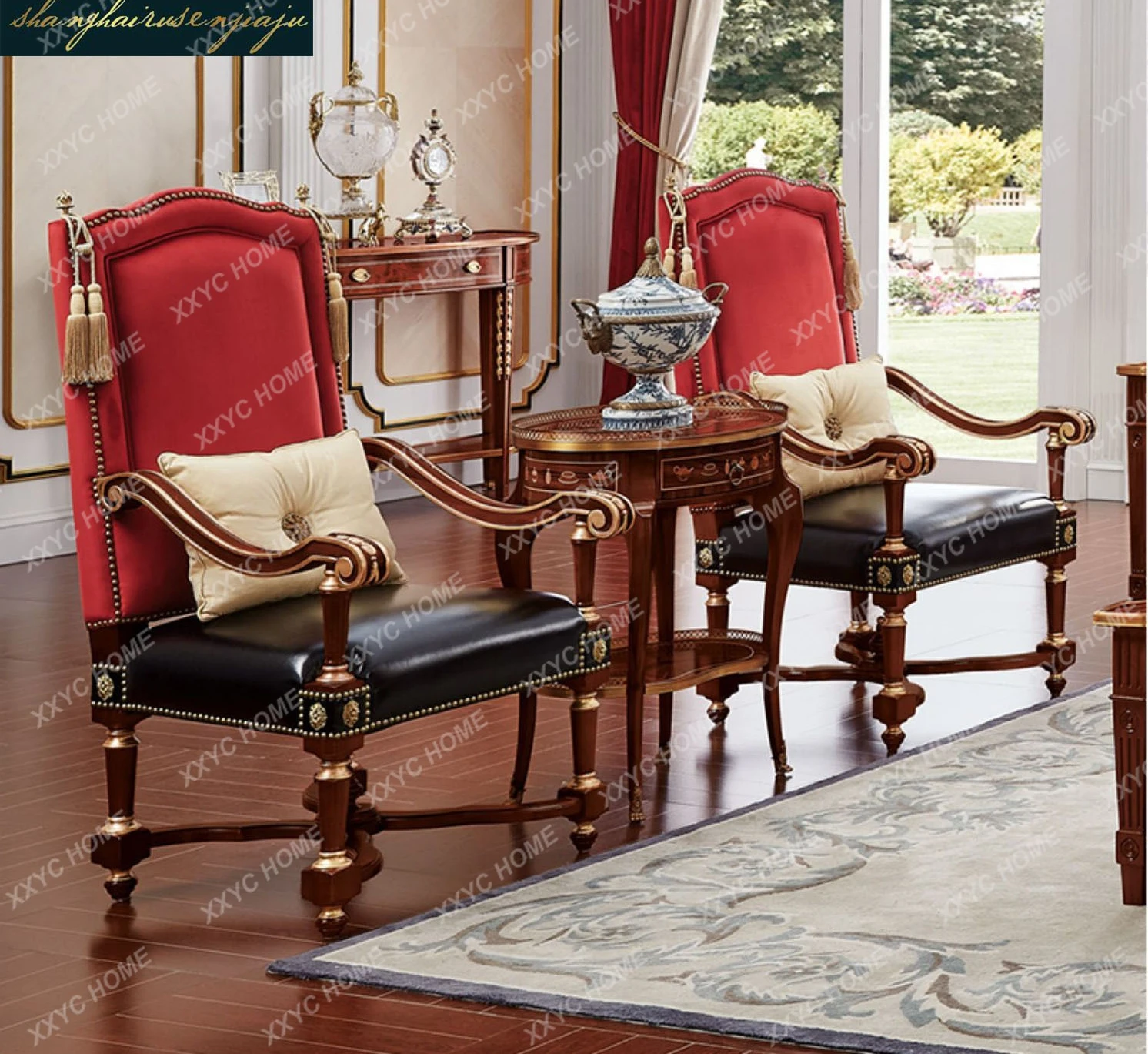 H solid wood casual British high back chair classical  single sofa