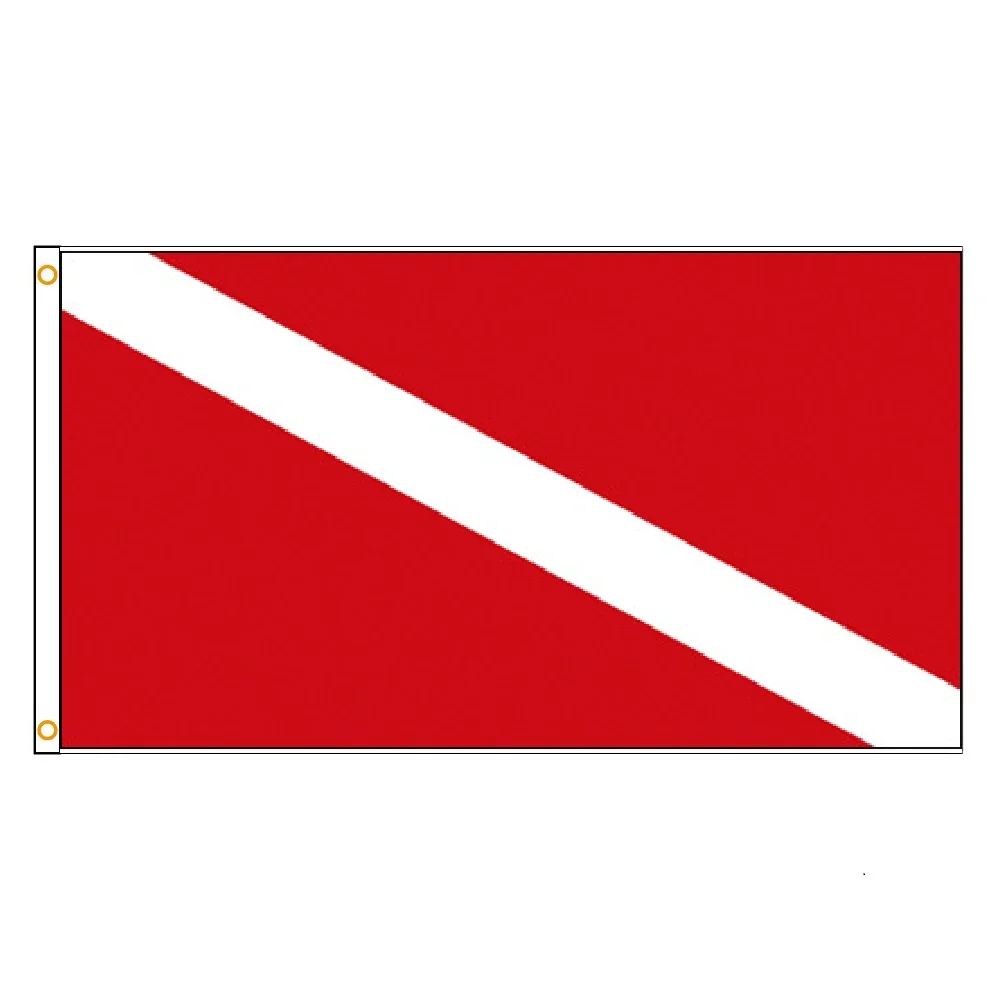 3x5 Ft Dive Diver Down Flag  Diving Warning Flags Polyester with Brass Grommets 90x150cm banner