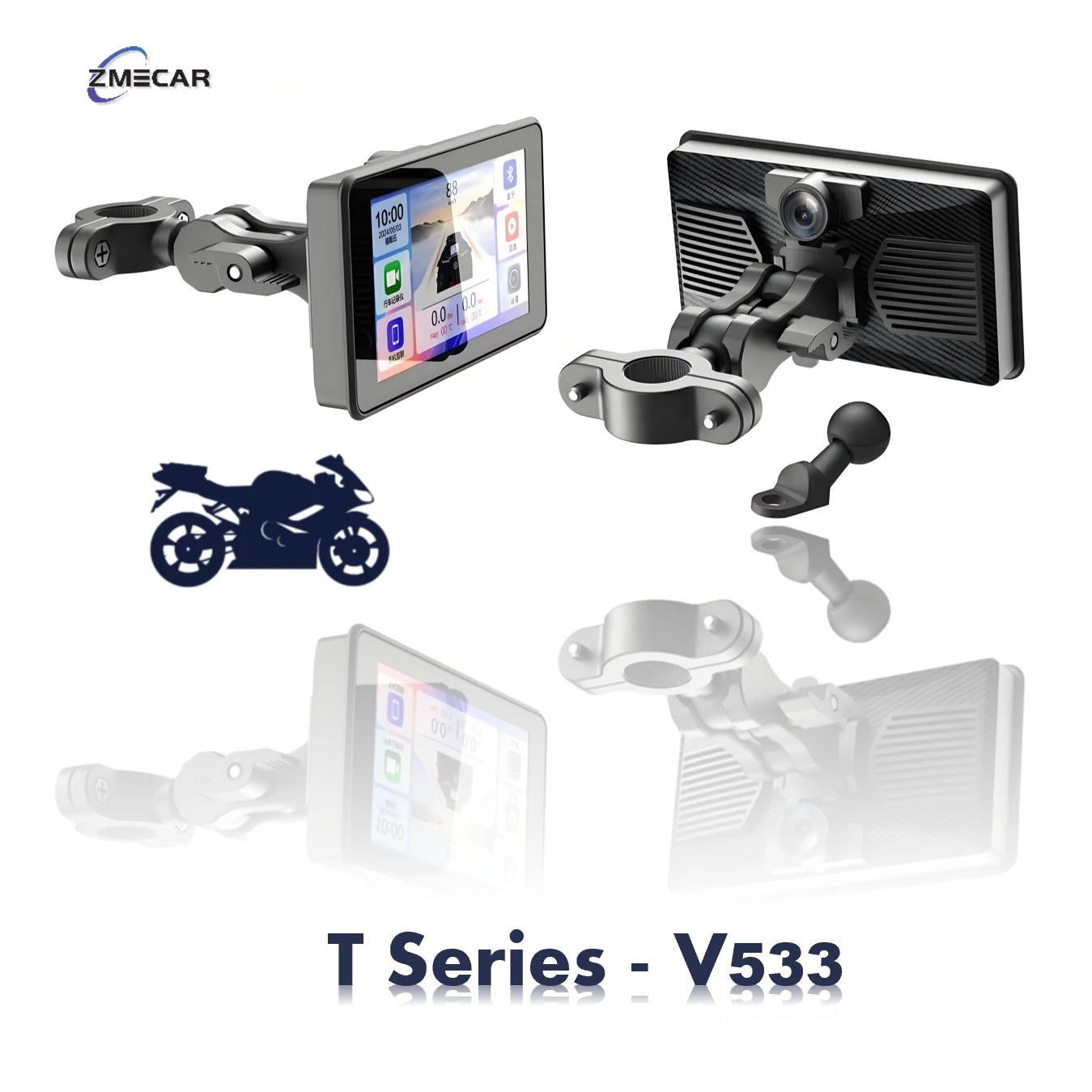 

Zmecar New Series Portable Motorcycle Smart Screen IPS Touch Bluetooth GPS Navigation Recorder Motorcycle CarPlay