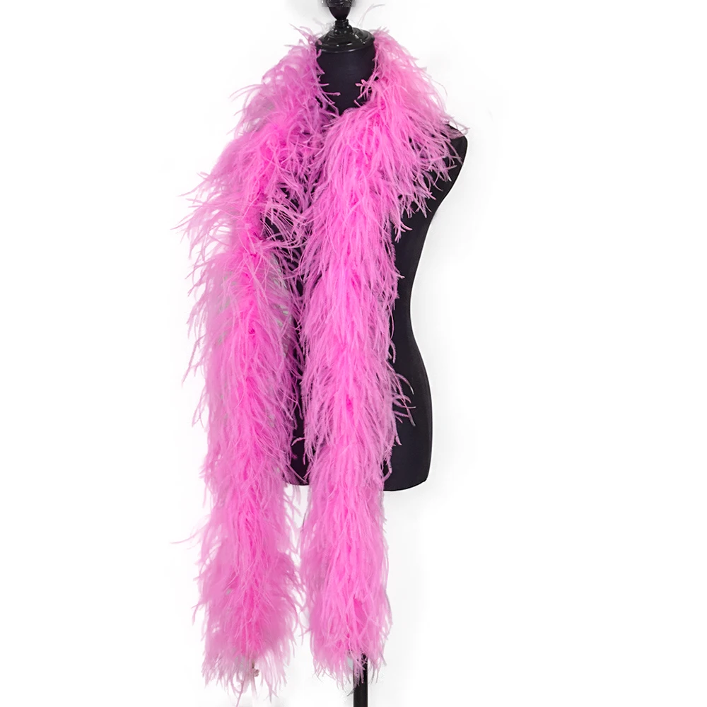 1-10ply Ostrich Feather Boa Shawl Scarf Ostrich Plumas Trim for Sewing Dress Shirt Top Dance Clothes Feather Sleeves Belt 2M