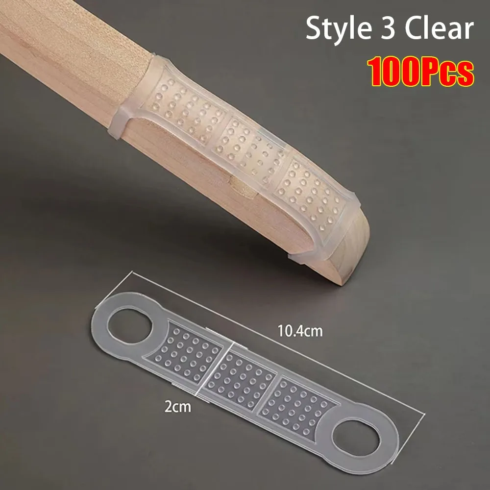 100Pcs Clothing Hanging Accessories Clothes Hanger Anti-slip Pad Transparent Pad Mat Hanger Strip Self-adhesive Elastic