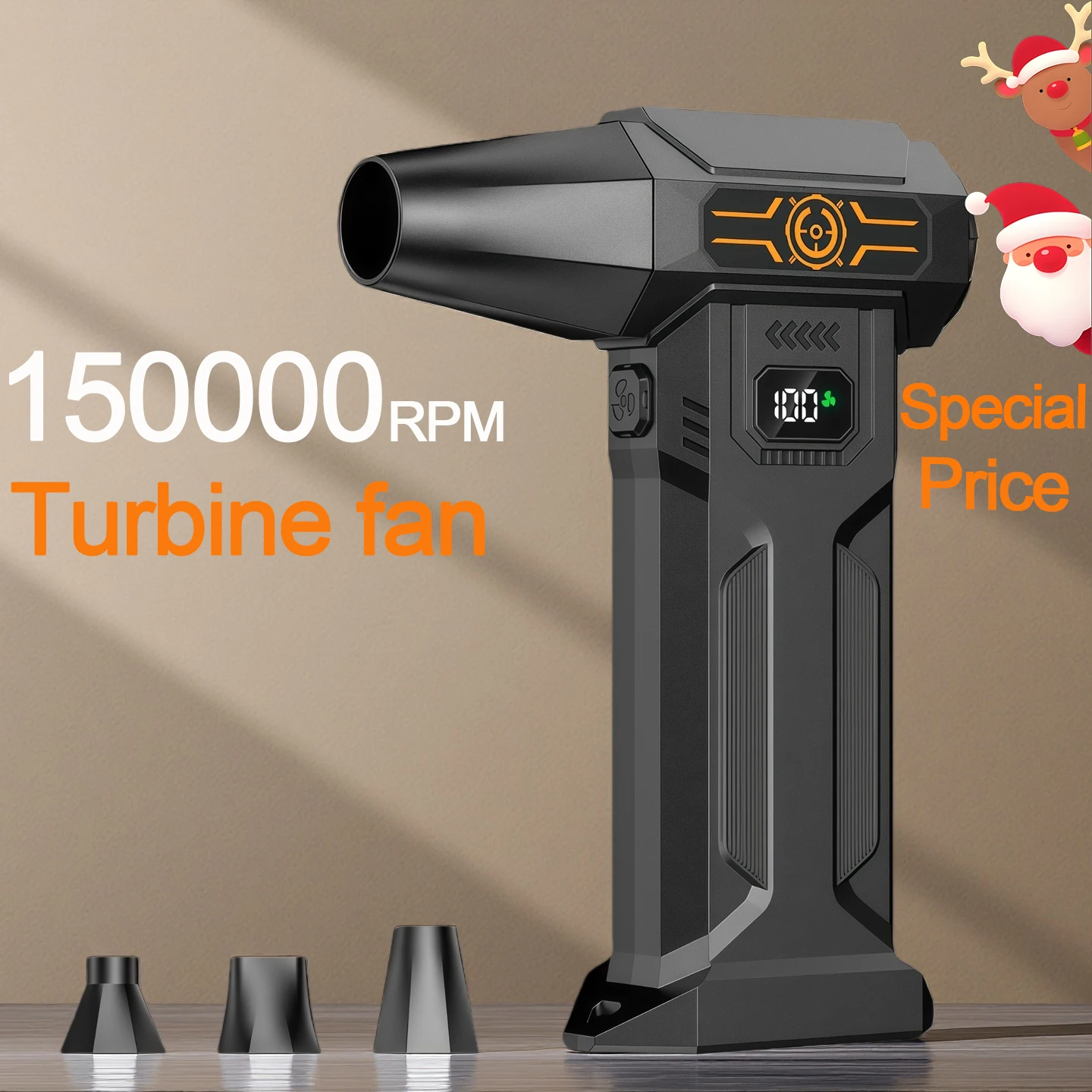  Violent Blower 500g Wind Pressure, Brushless Motor 40mm Turbo Jet Fan,With 3 Nozzles Dust Blowing Keyboard Cleaning Air Blower