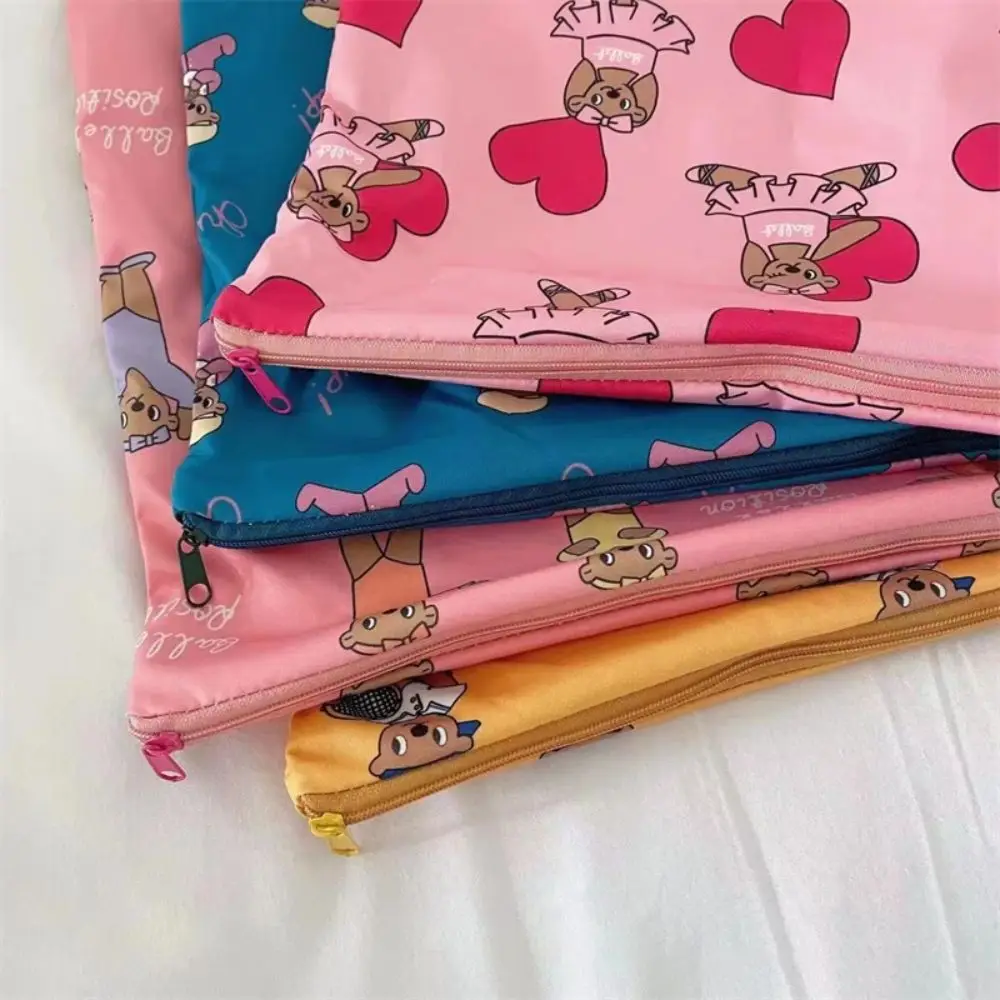 Cute Kawaii Makeup Bag Large Capacity Cartoon Cosmetic Pouch Portable Bear Pattern Toiletry Bag