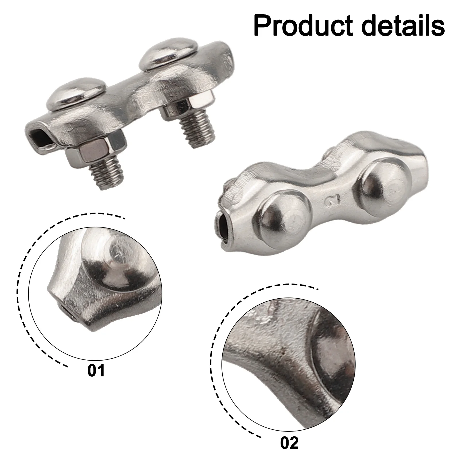 Heavy Duty Applications 304 Stainless Steel Load Capacity Rust Resistant Wire Rope Clamps 30*12mm Easy Installation