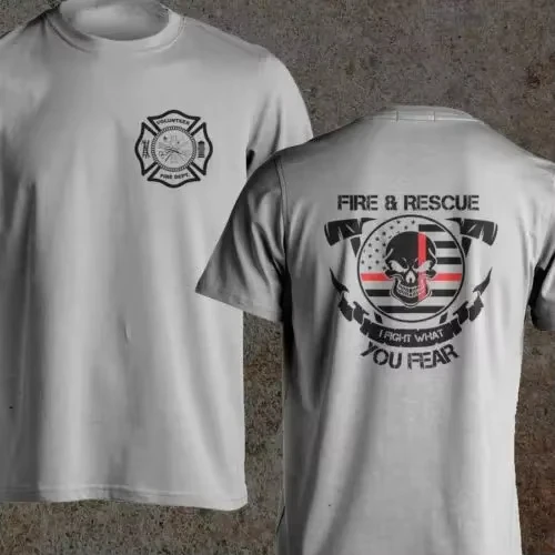 2026 Fire Rescue Themed Graphic T-Shirt Kids Adults Firefighter Short Sleeve Crew Neck Tee Casual Top