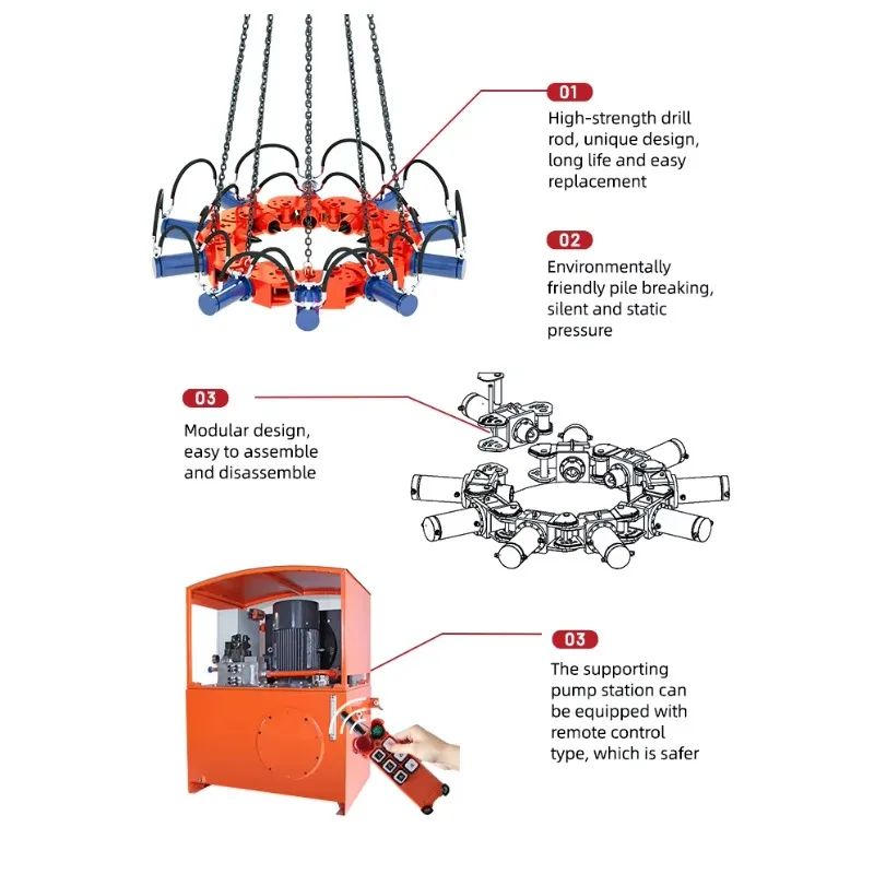 Hot Sale Machinery Hydraulic Round Pile Breaker Vibratory Concrete Pile Head Cutter Concrete Pile Cropper For Crane
