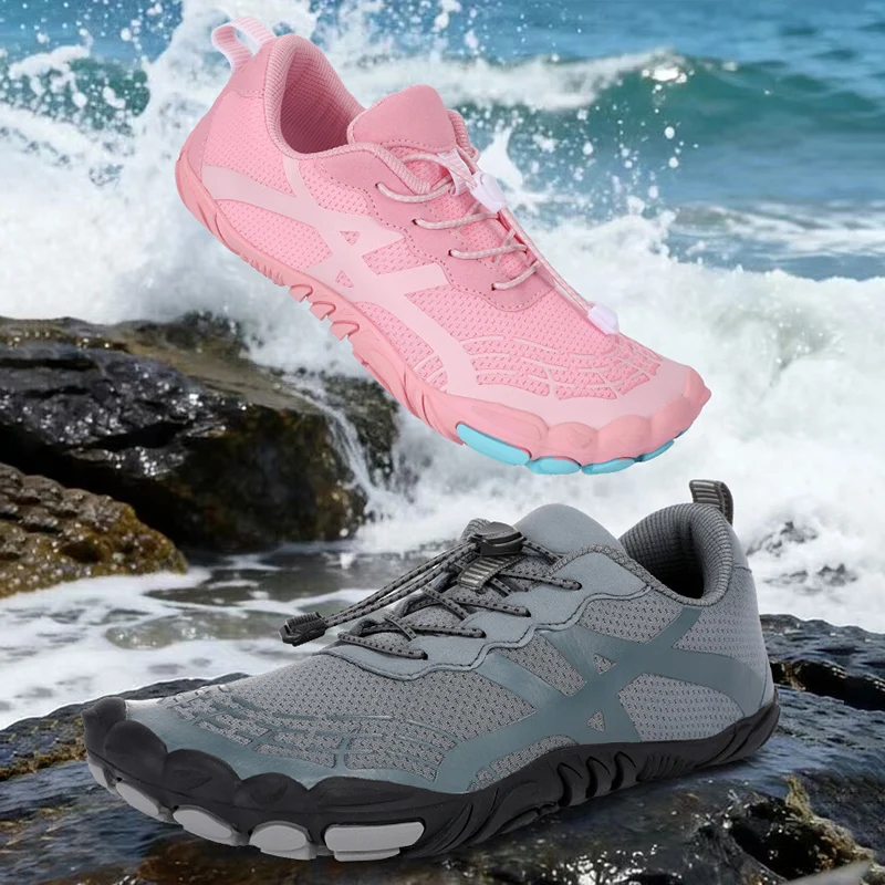 Summer Quick Dry Water Shoes For Men Women Barefoot Beach Aqua Shoes Lightweight Sports Sneakers Surfing Boating Fishing Shoes