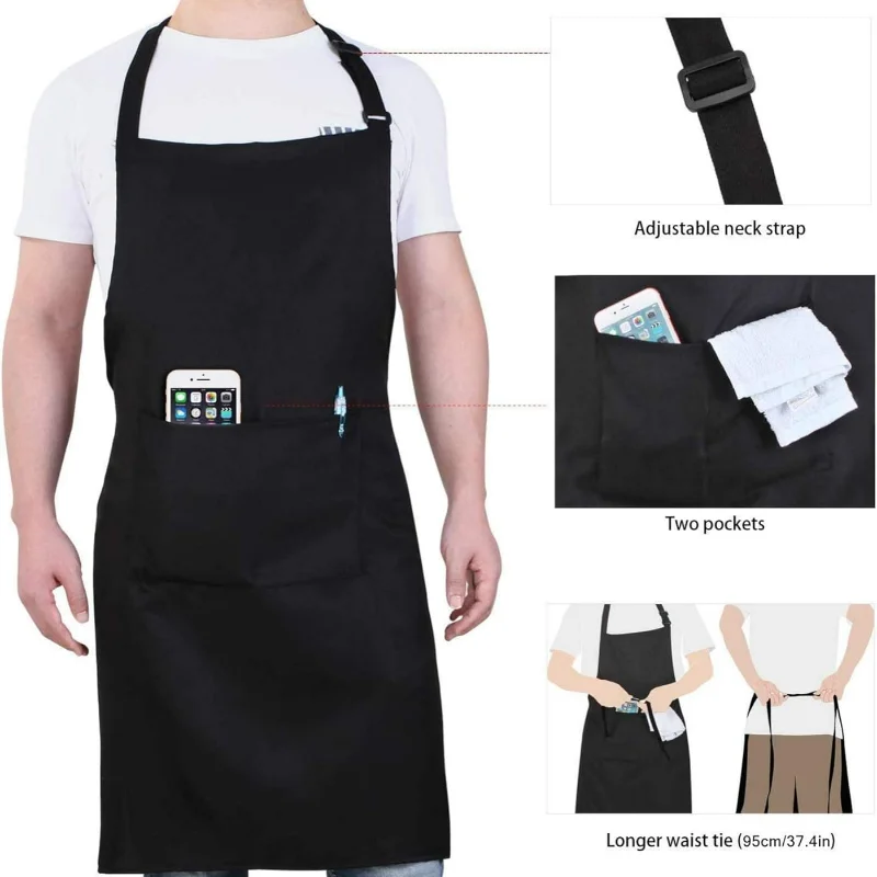 Fashion Kitchen Aprons Woman Men Chef Work Apron for Grill Restaurant Bar Shop Cafes Beauty Nails Studios Uniform Household 2024