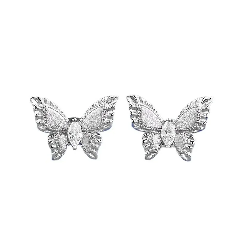 S925 pure silver plant series Gulas dreamy butterfly earrings fashionable and versatile high-end earrings