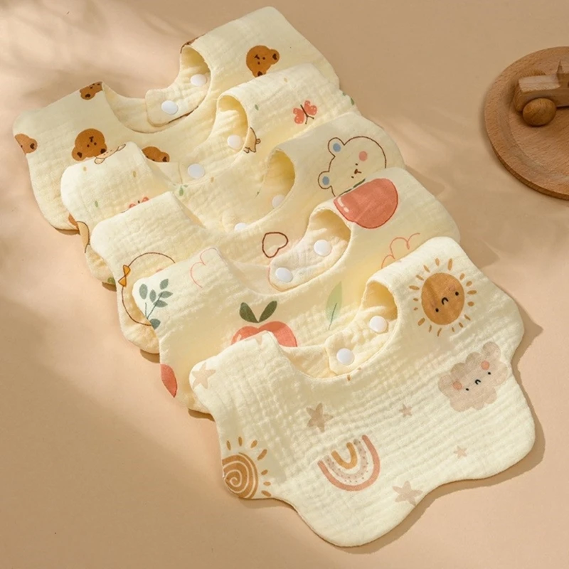 Comfortable & Easy to Clean Baby Bibs Cute Print Burp Cloth Comfortable Bibs for Feeding Perfect for Travel Everyday Use