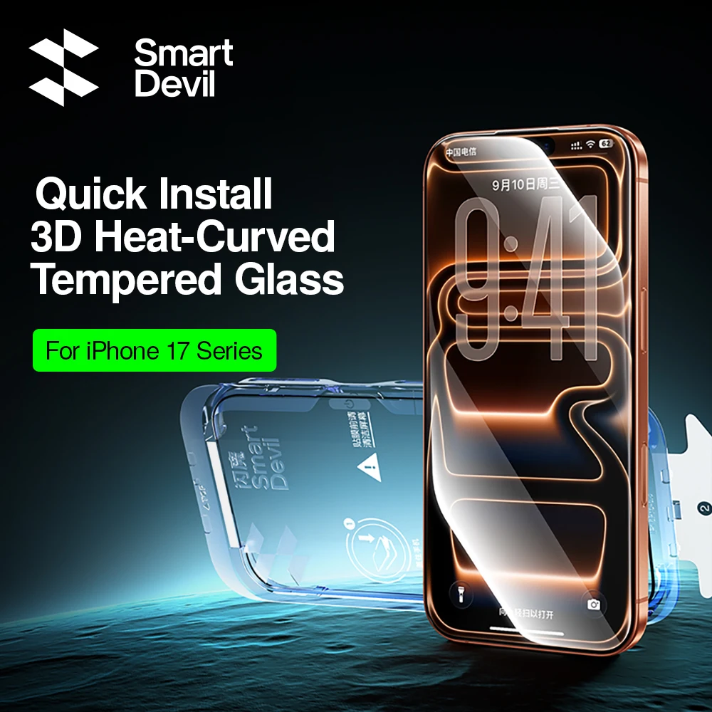 SmartDevil 3D Hot-bending Anti-reflection Screen Protector for iPhone 17 Pro Max 17 AR Corning Tempered Glass Film Anti-scratch