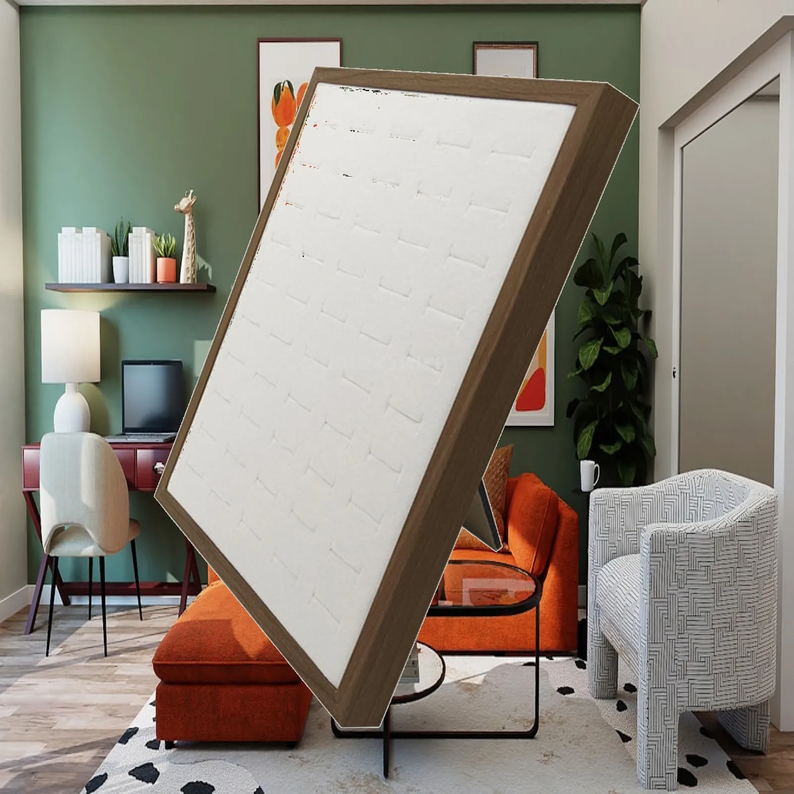 Jewelry Display Stand with Folding Leg Portable Plush Jewelry Display Board Scratch-Resistant Easy to Install for Jewelers