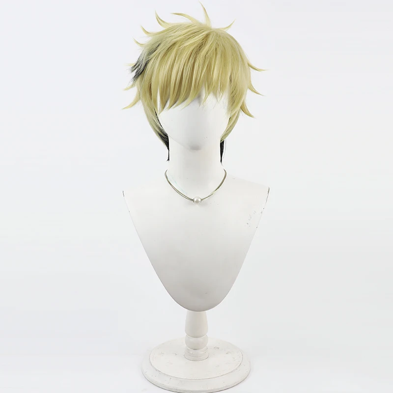 Vantacrow Bringer Cosplay Wig Vtuber Yellow Black Short Synthetic Hair Heat Resistant Halloween Role Play Party Carnival - view 2