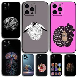 Anatomy Brain Art Phone Case For Apple iPhone 15,14,13,12,11,Pro,X,XS,Max,XR,Plus,Mini Soft Black Cover