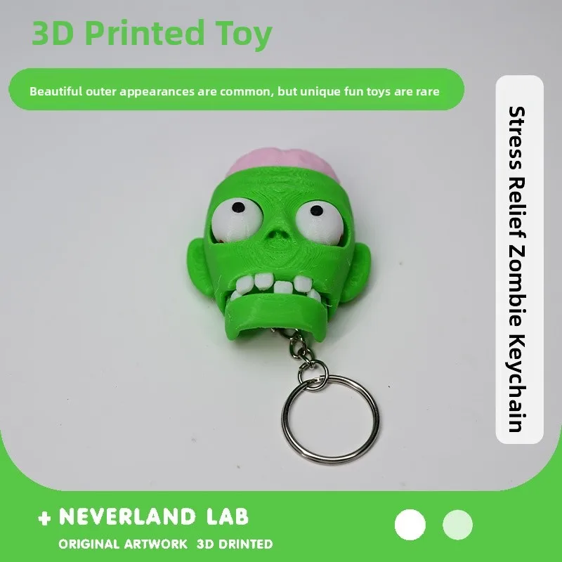 3D Printed Zombie Keychain Gift Decoration Eco-Friendly Cross-Border Halloween Trendy Toy Design for All Gender And Age