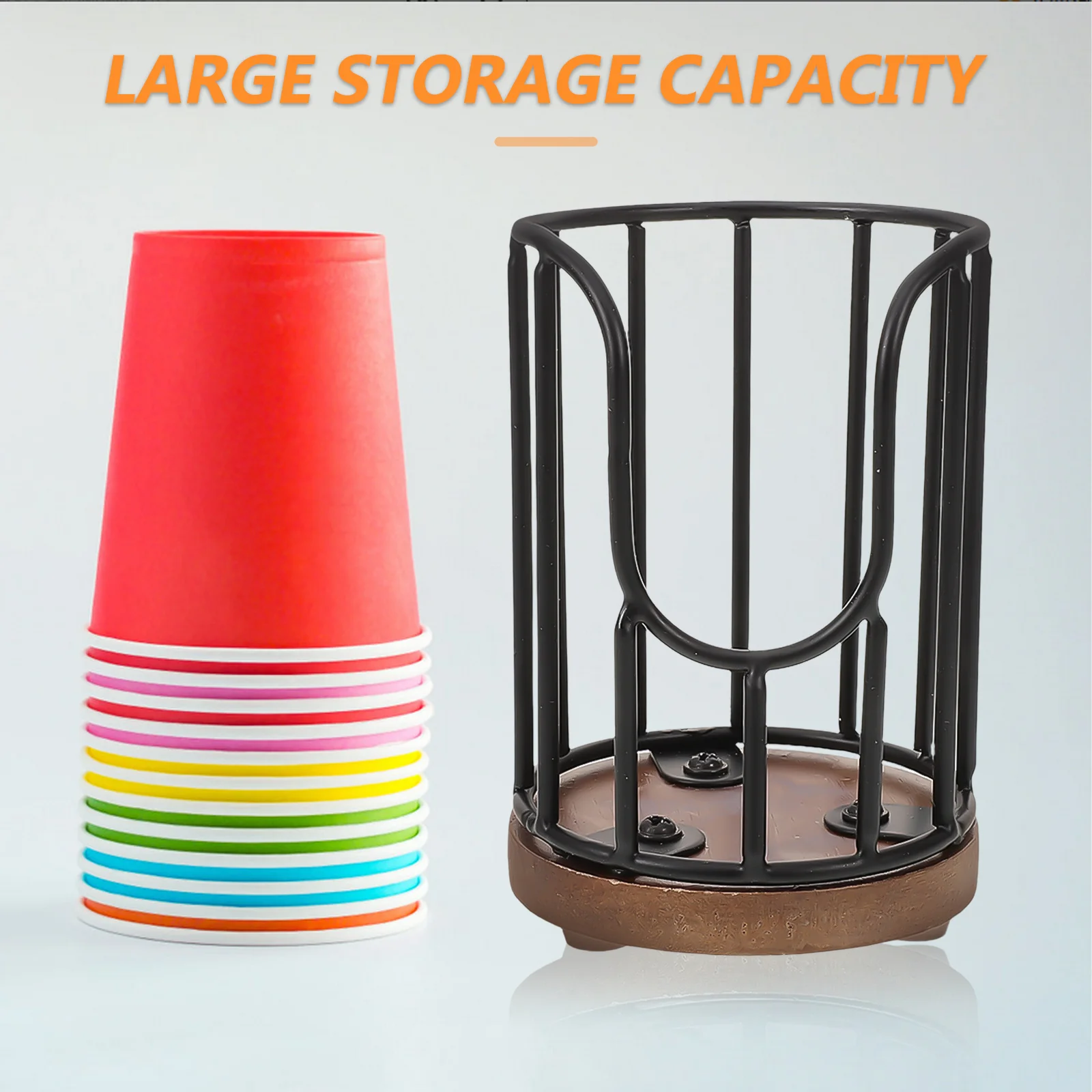 

Paper Cup Organizer Wooden Base Coffee Cup Dispenser Countertop Holder for Home Bar Counter Milk Tea Shops Cafes Stylish Unique