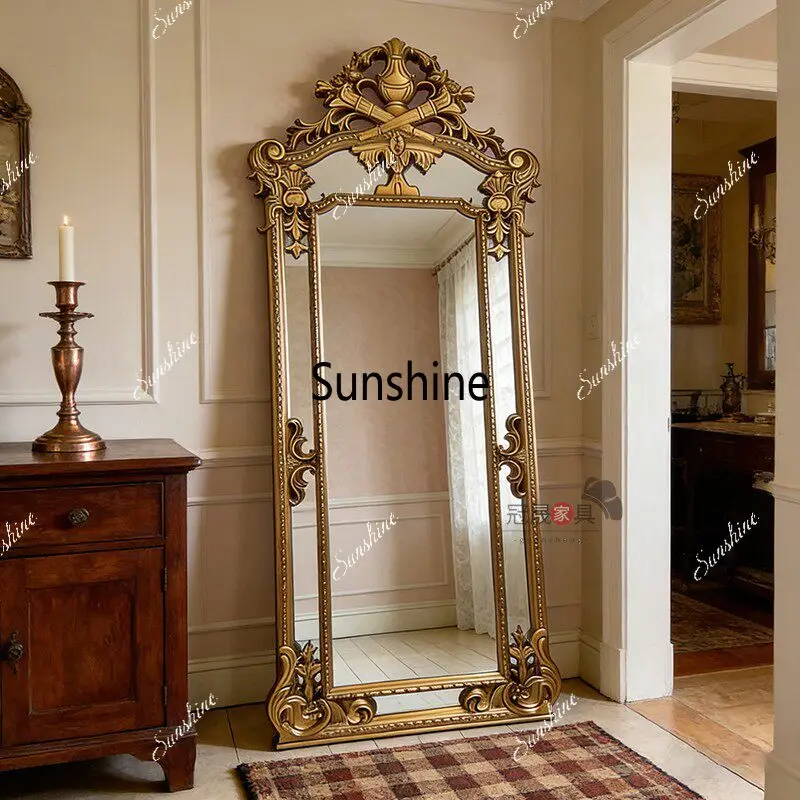 

Французское ретро-зеркало в полный рост для виллы, нестандартной формы, для дома.