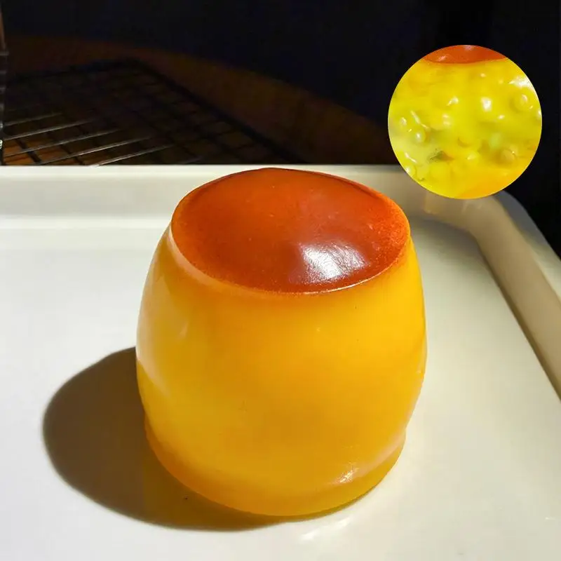 1Pc Pudding Squeeze Toys Food Shaped Squeeze Sensory Toy Rebound Soft Stress Relief Toy Creative Relaxation.