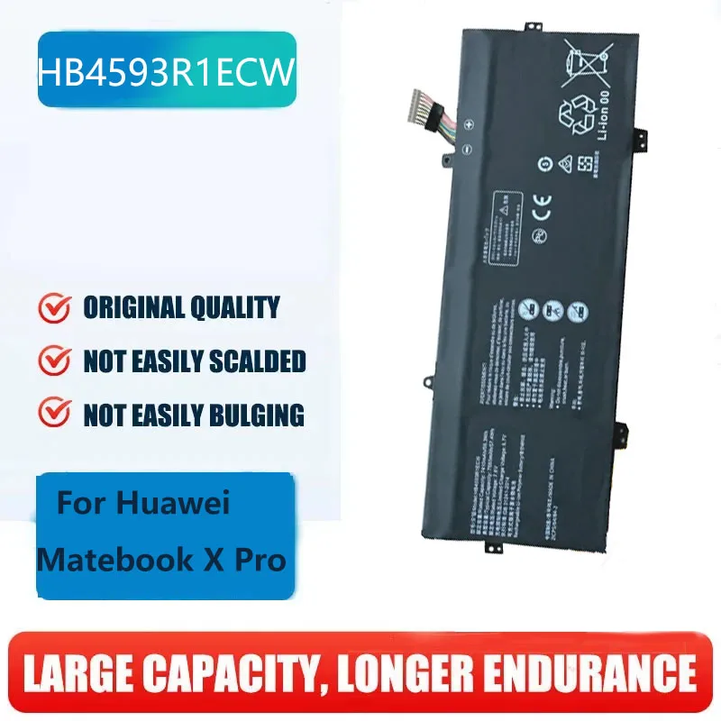 Replacement HB4593R1ECW Laptop Battery 7410mAh for Huawei Matebook X Pro i7 14 Mach-W29 2019 MACH-W19B MACH-W29C KPL-W00 KLV-W19