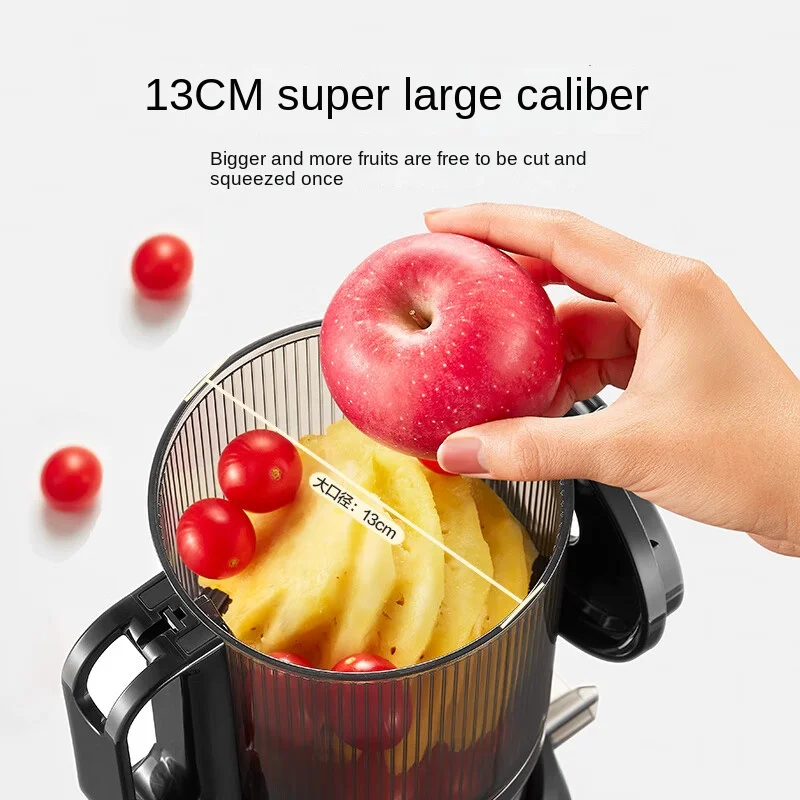 Portable Juicer with Low Speed Pulp Separation for Fresh Healthy Fruit Vegetable Juices M6 130mm Wide Feed Chute for Home Use