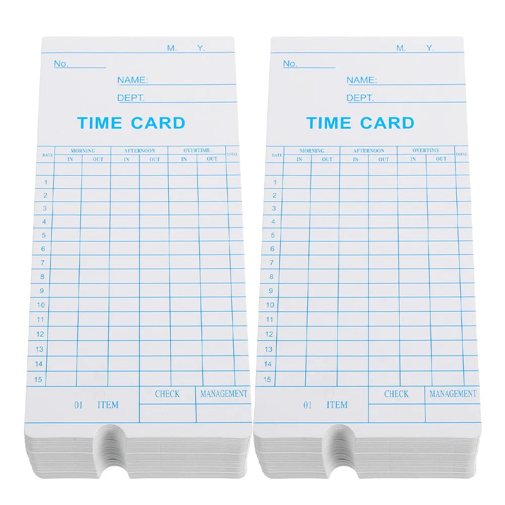 

100pcs Attendance Cards Timecards For Clocks Weekly Time Sheets Employee Attendance Management Tools Punch Card
