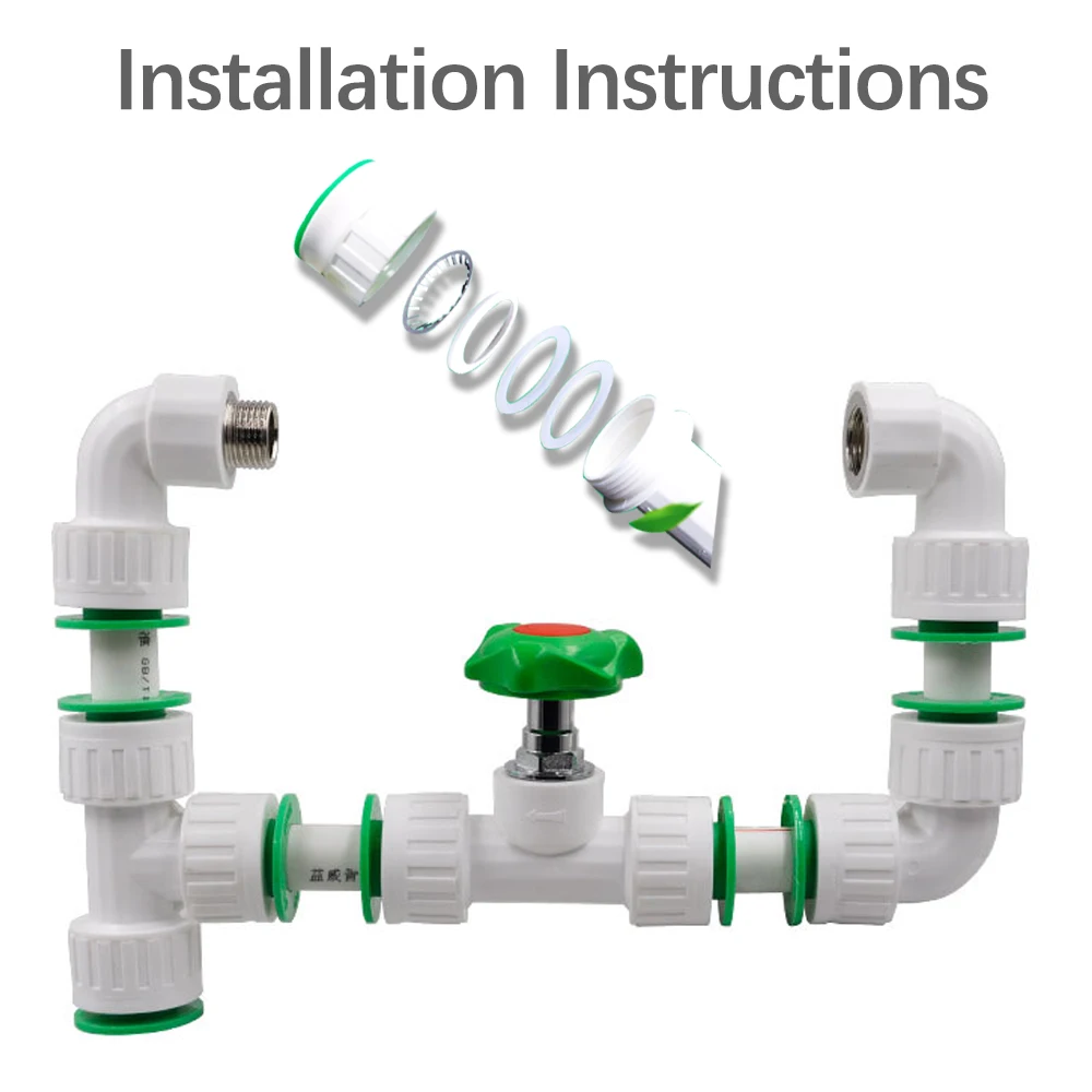 20mm PE PVC PPR Water Pipes Valve Quick Connector Tee Elbow Direct Hot Melt Free Connector Variable Diameter Garden Irrigation