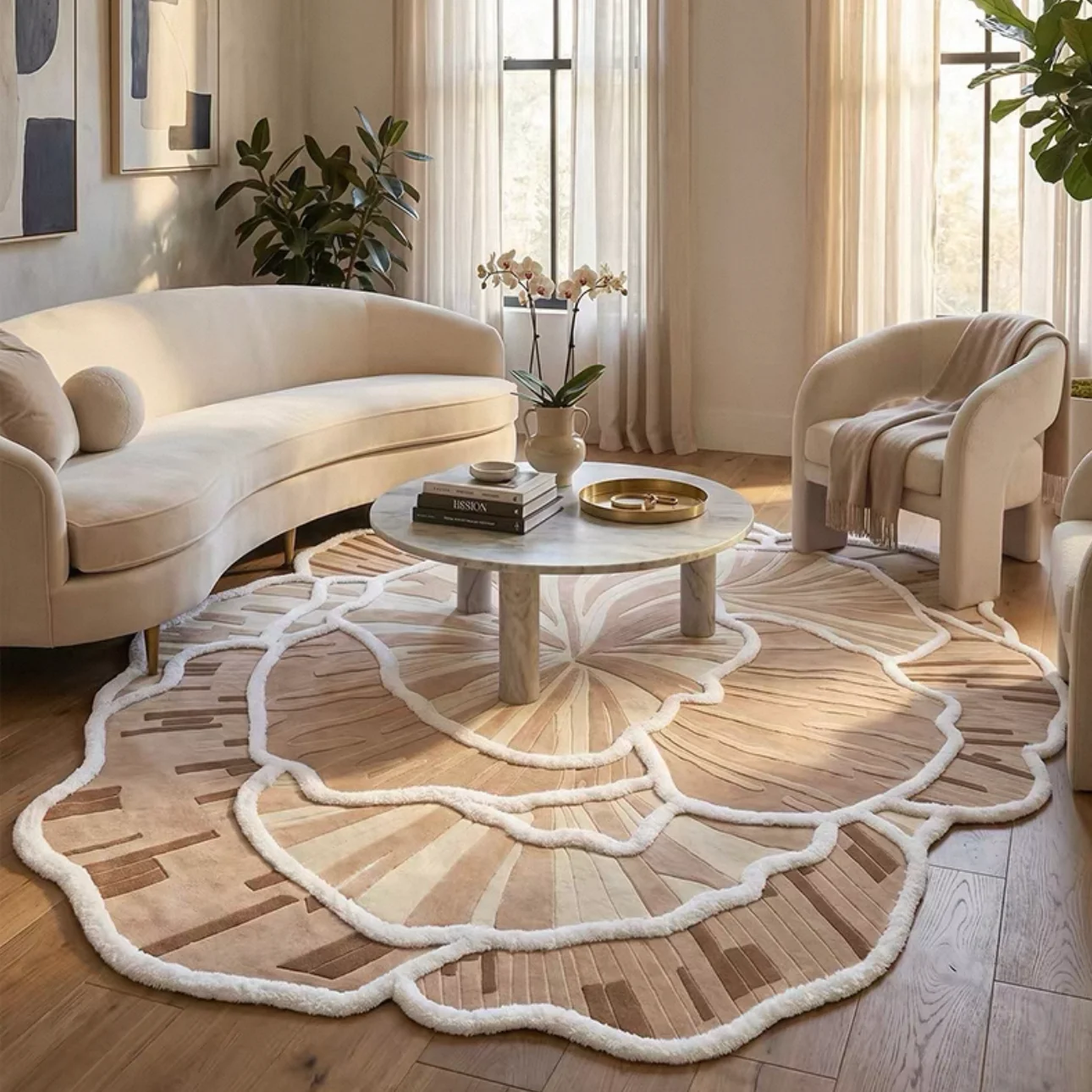 Irregular Living Room Carpet, Living Room Bedroom Bedside Rug