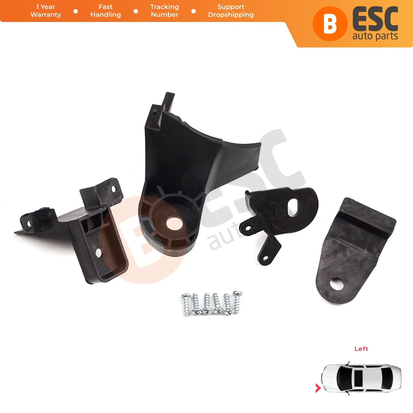 

EHL554 Car Headlight Housing Repair Mount Holder Bracket Tab Clips Left Side for Renault Symbol MK3 Facelift 2017-On 260609154R