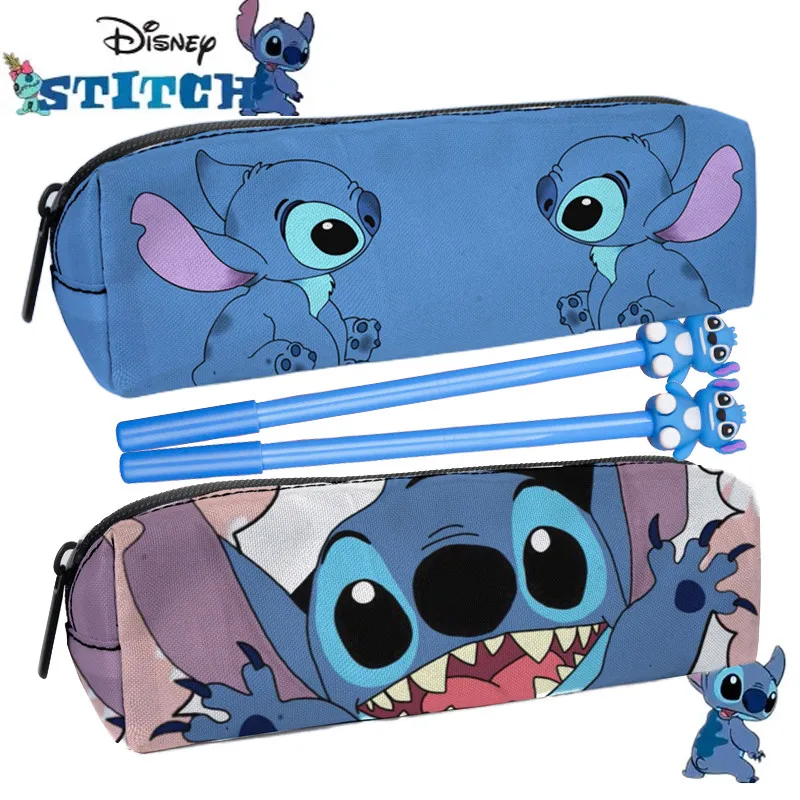 Anime Disney Lilo & Stitch Pencil Case pen set Kawaii Stitch Print Pen Bag Cartoon Students Storage Bag Stationery kids Toy Gift