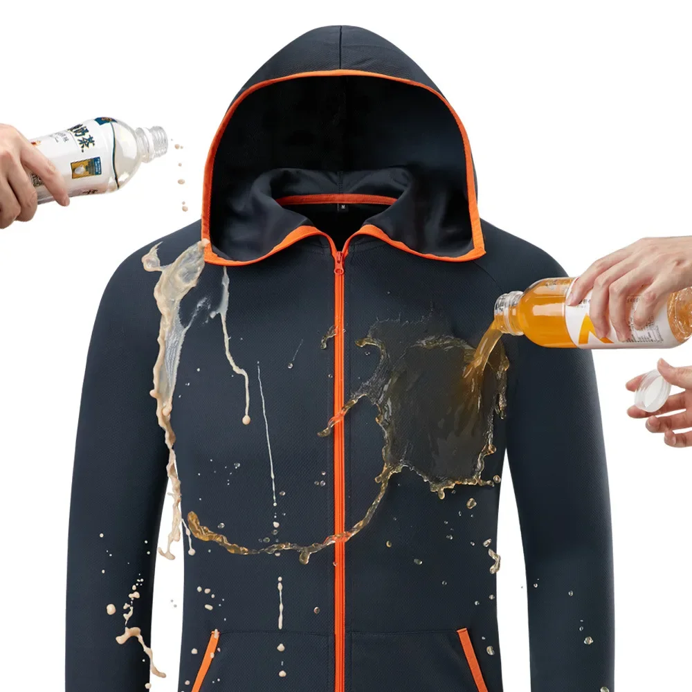 Männer wasserdichte Wander jacken hydrophobe Kleidung im Freien atmungsaktive Camping Angeln Kapuzen jacken schnell trocknen Anti-UV-Haut Mantel