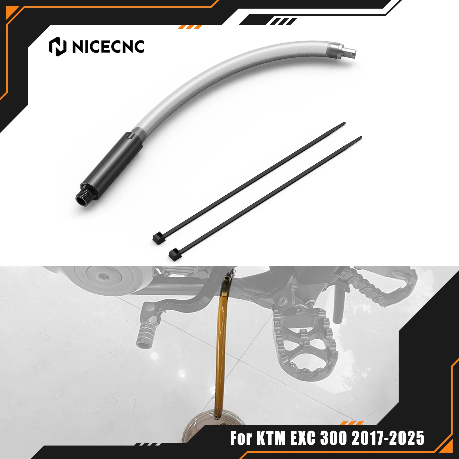 

NICECNC For Husqvarna TE 300 2017-2025 2024 TE 250 TC 250 TX 300 TC 250 25cm Oil Drain Tool For KTM EXC 300 For GasGas EC 300