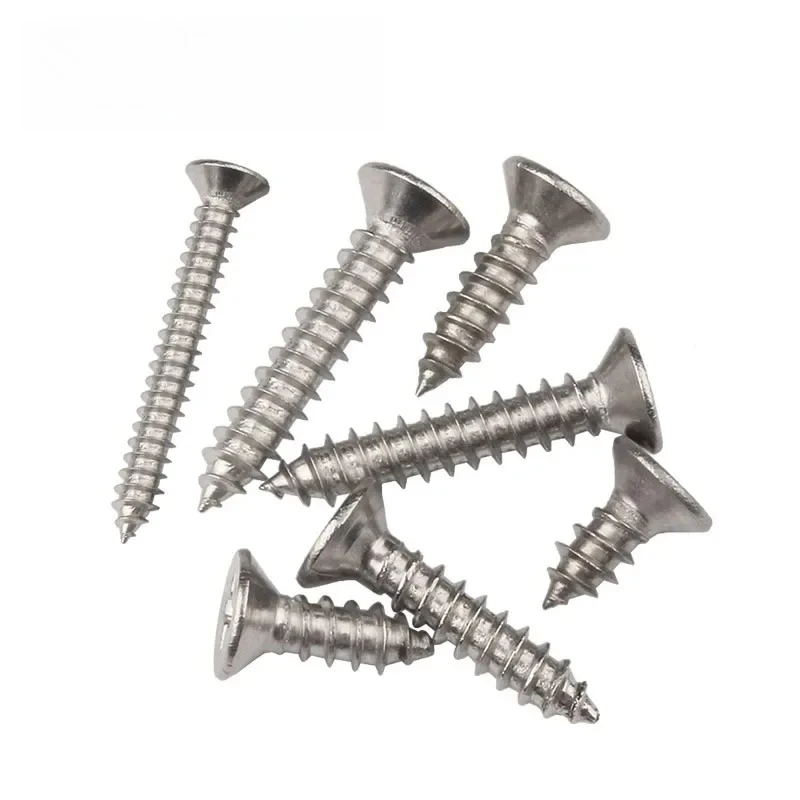 

Countersunk head tapping screws M1.2 M1.4 M1.7 M2 M2.5 M3 M3.5 M4 M5 M6 304 Stainless steel Cross recessed Flat Wood Screw