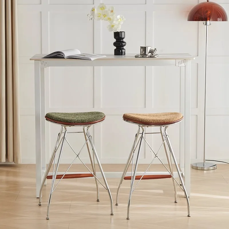 Bar chair Small apartment household solid wood high stool