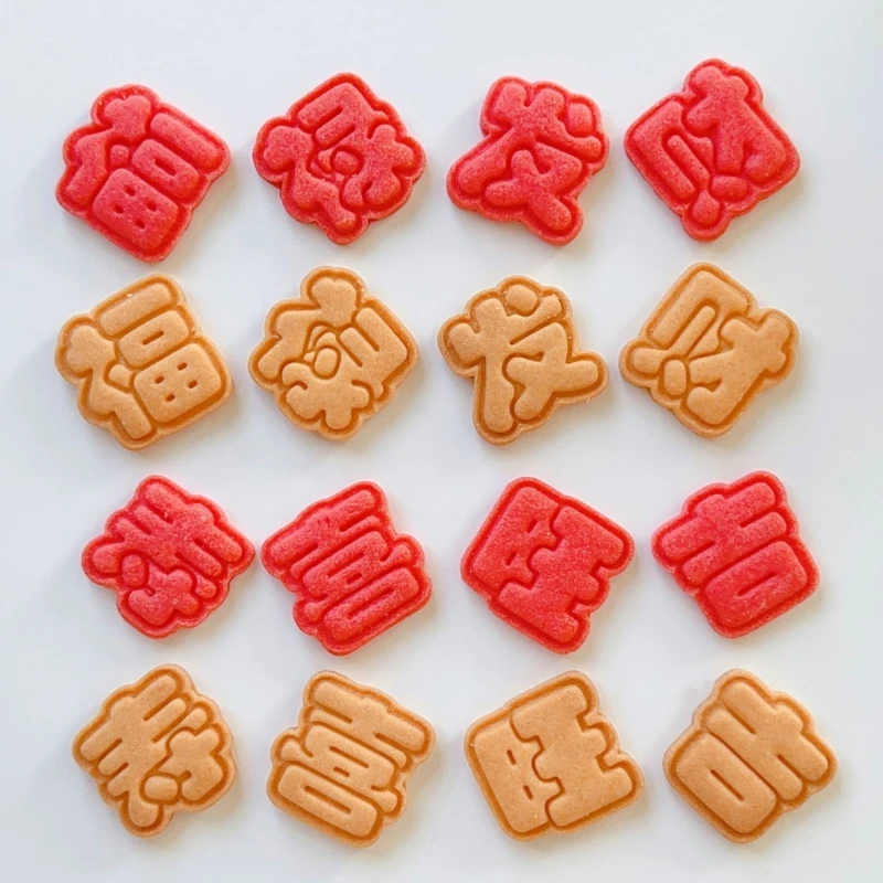 Biscuit Stamps New Year Blessing Theme Plastic Cookie Molds for Special Greetings Drop shipping