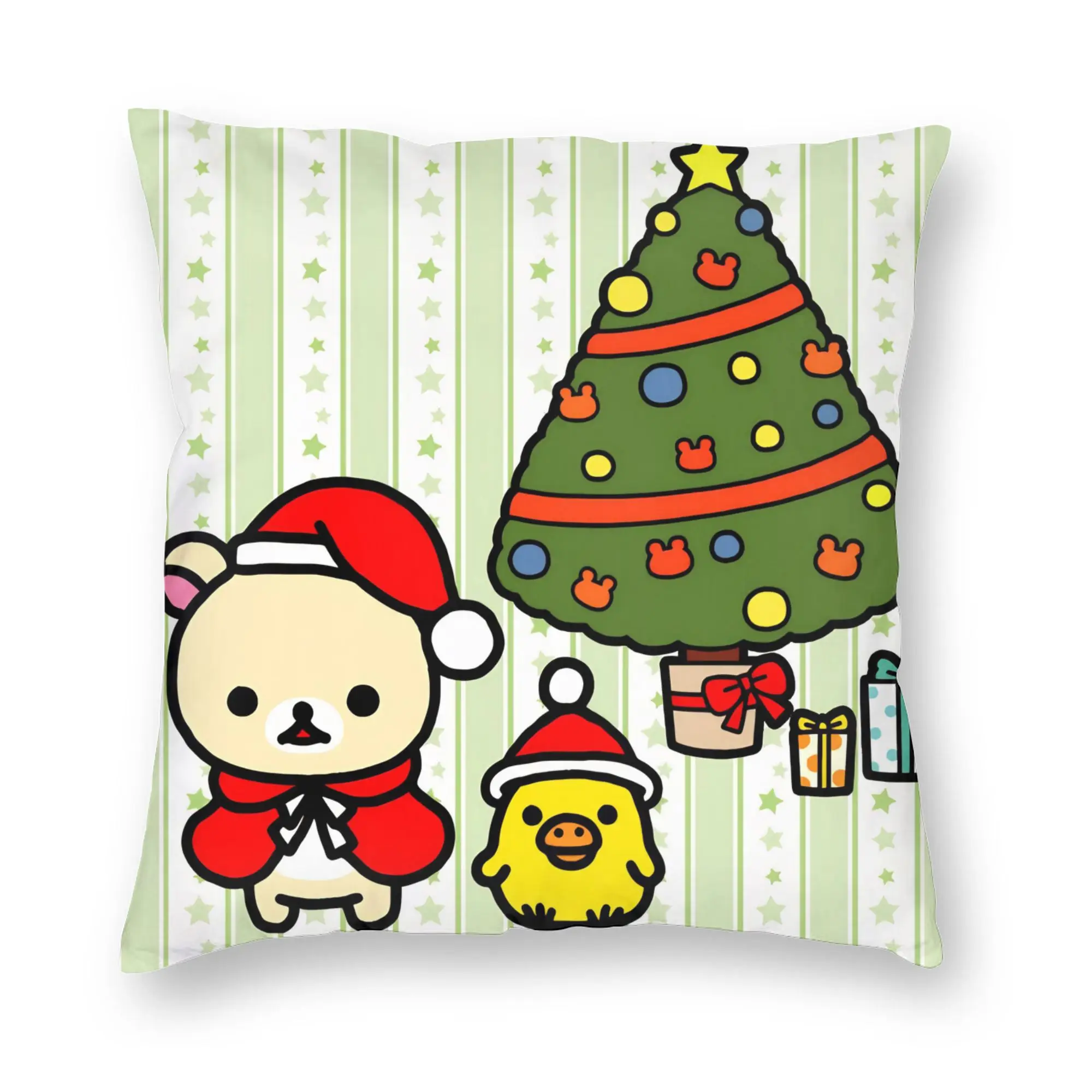 Rilakkumas Merry Christmas Korilakkumas Pillowcase Printing Polyester Cushion Cover Gift  Pillow Case Cover Home Dropshipping