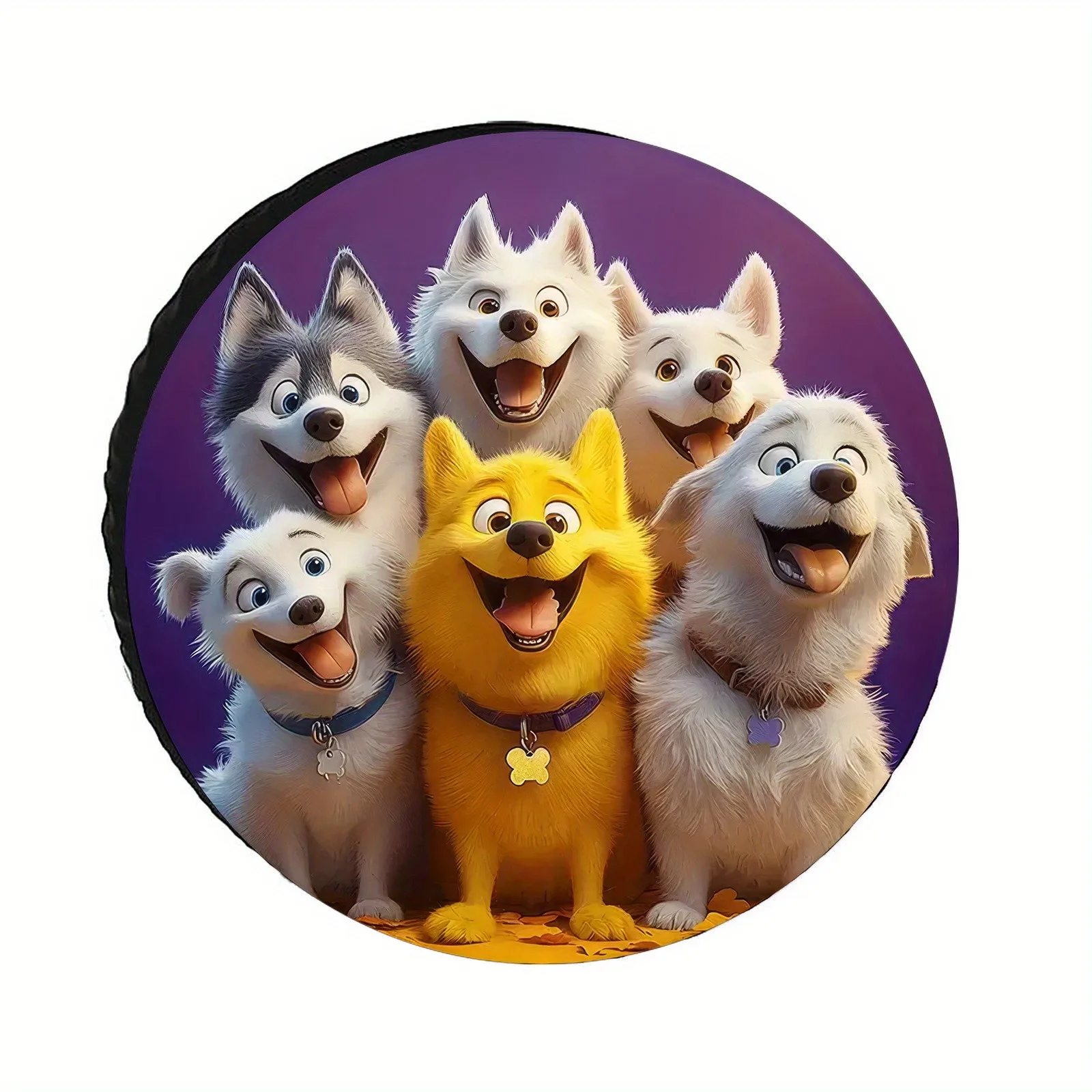 

Happy Dog Friends Spare Tire Cover Universal Fit Polyester Durable Dustproof Protector