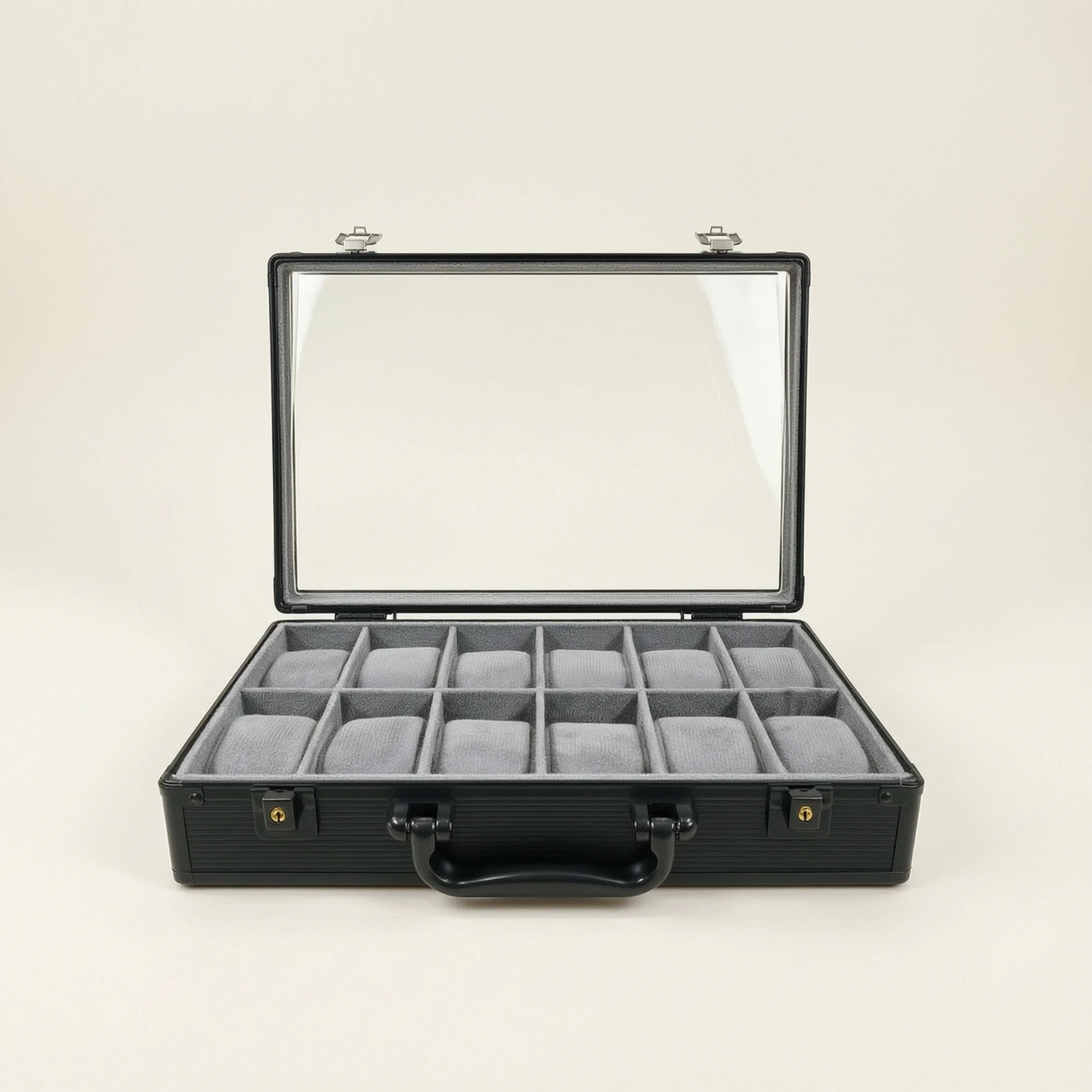 Watch Suitcase Transparent Watch Case with Clear Lid Sturdy Long-Lasting for Collectors, Travel