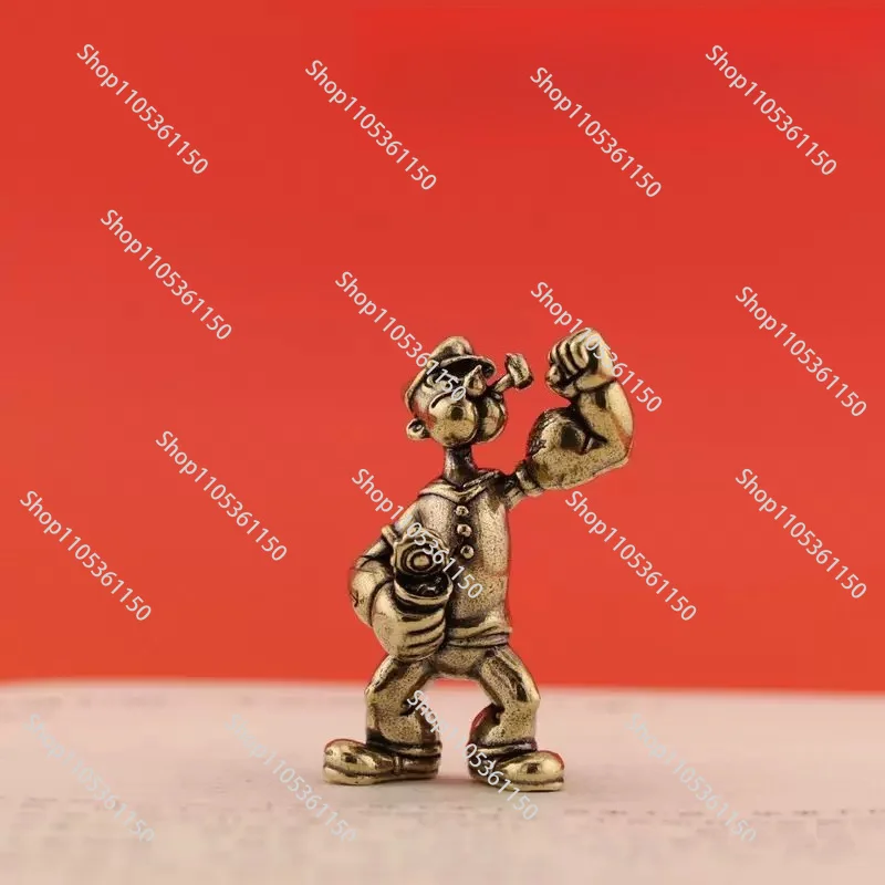 Brass Solid Popeye Sailor Art Ornament Decoration Car Home Tabletop Ornament