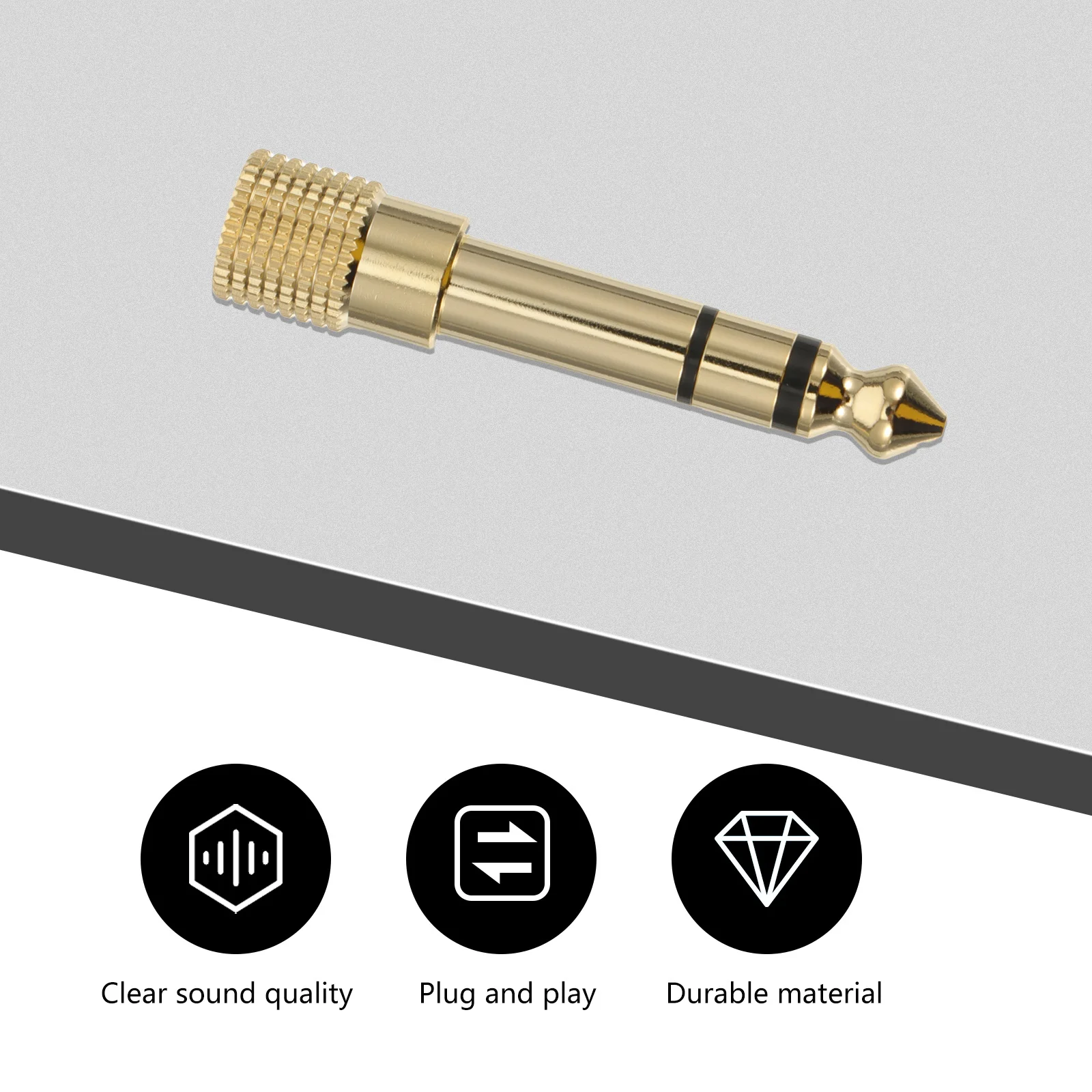 

4Pcs Copper Audio Adapter 3.5mm to 6.3mm Headphone Jack Converter for Mixer Amplifier Keyboard Electric Piano Headset Adapter