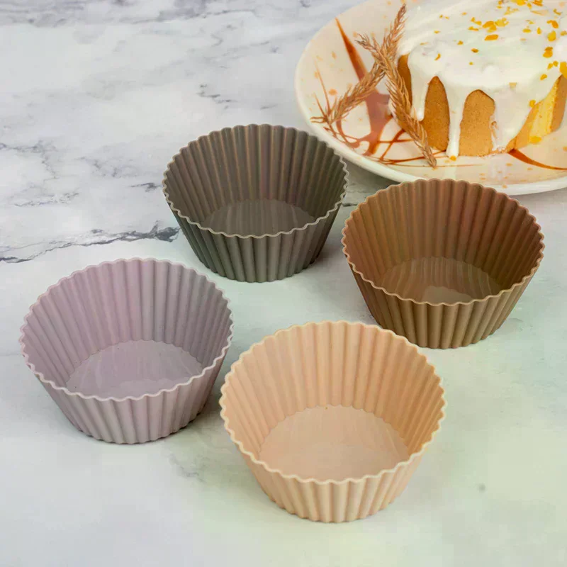 Muffin Silicone Cup Liners Cupcake Mold High Temperature Resistant Reusable Baking Wedding Birthday Party Decorations 4/8/12pcs