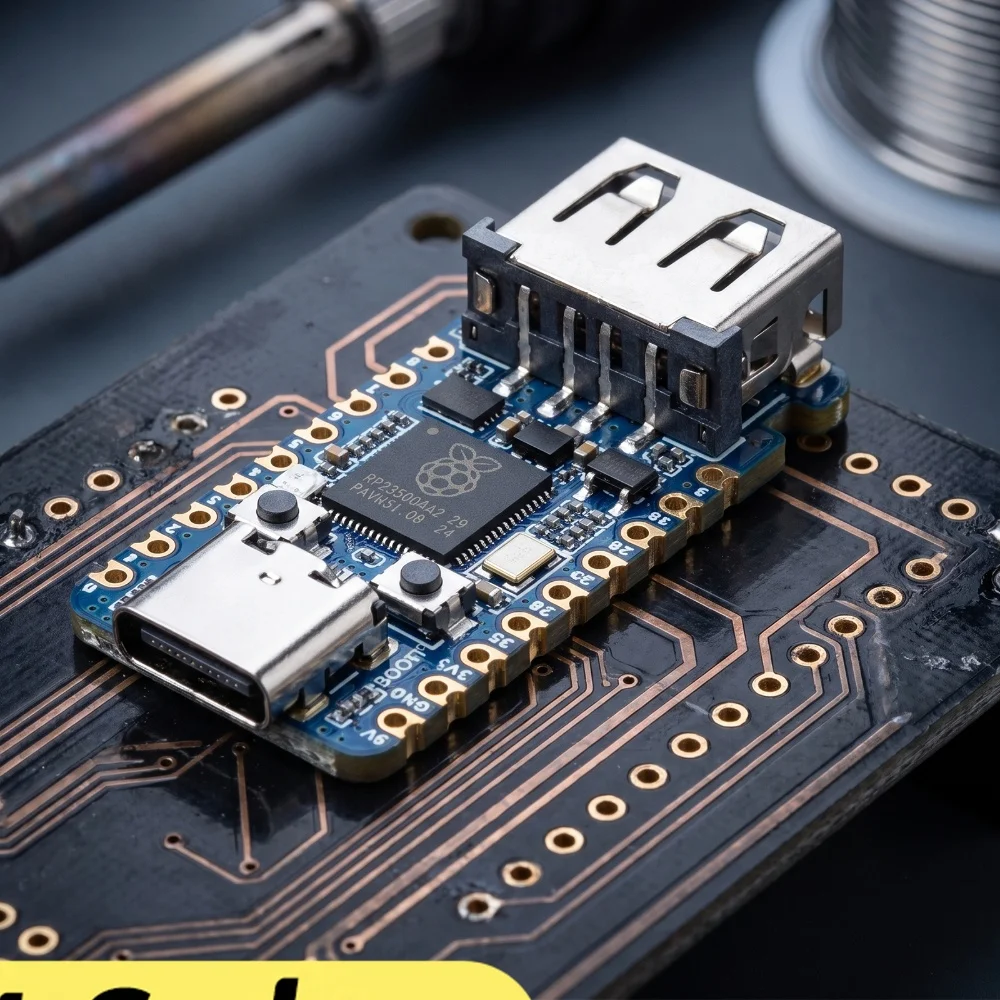 P2350-USB-A Mini Development Board 150MHz Operating Frequency Dual-core & Dual-Architecture Microcontroller for SMD Applications
