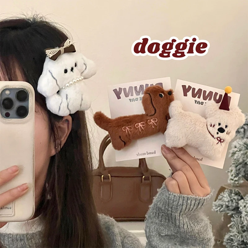Simpatico cartone animato salsiccia cucciolo fermaglio per capelli accessorio per capelli Kawaii per donne ragazze fermaglio per capelli versatile moda fermaglio per capelli spezzato regali
