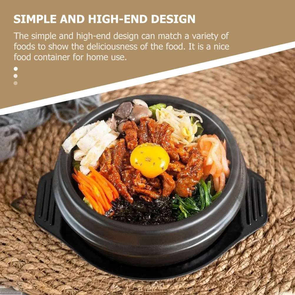 

1Set Stone Pot Bibimbap Ceramic Casserole Heat Resistant Non Stick Korean Cooking Pot Braised Chicken Soup Stew