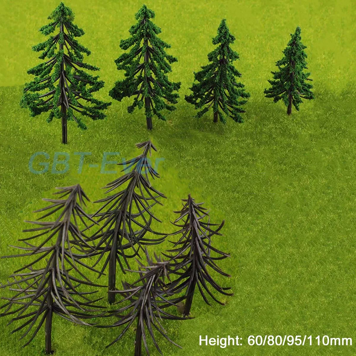 

5/10Pcs Green Scenery Landscape Model Cedar Trees Height 60/80/95/110mm Miniatures Cedar Trees Model for Scenery Landscape