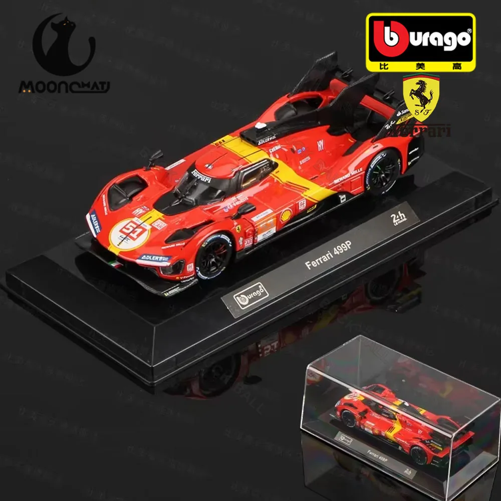 

В наличии Bburago 1/43 Ferrari 499P Lmh # 51 Модель Ferrari 2023 24 часа Le Mans Champion Модель автомобиля Ferrari Краска для выпечки Подарки на день рождения