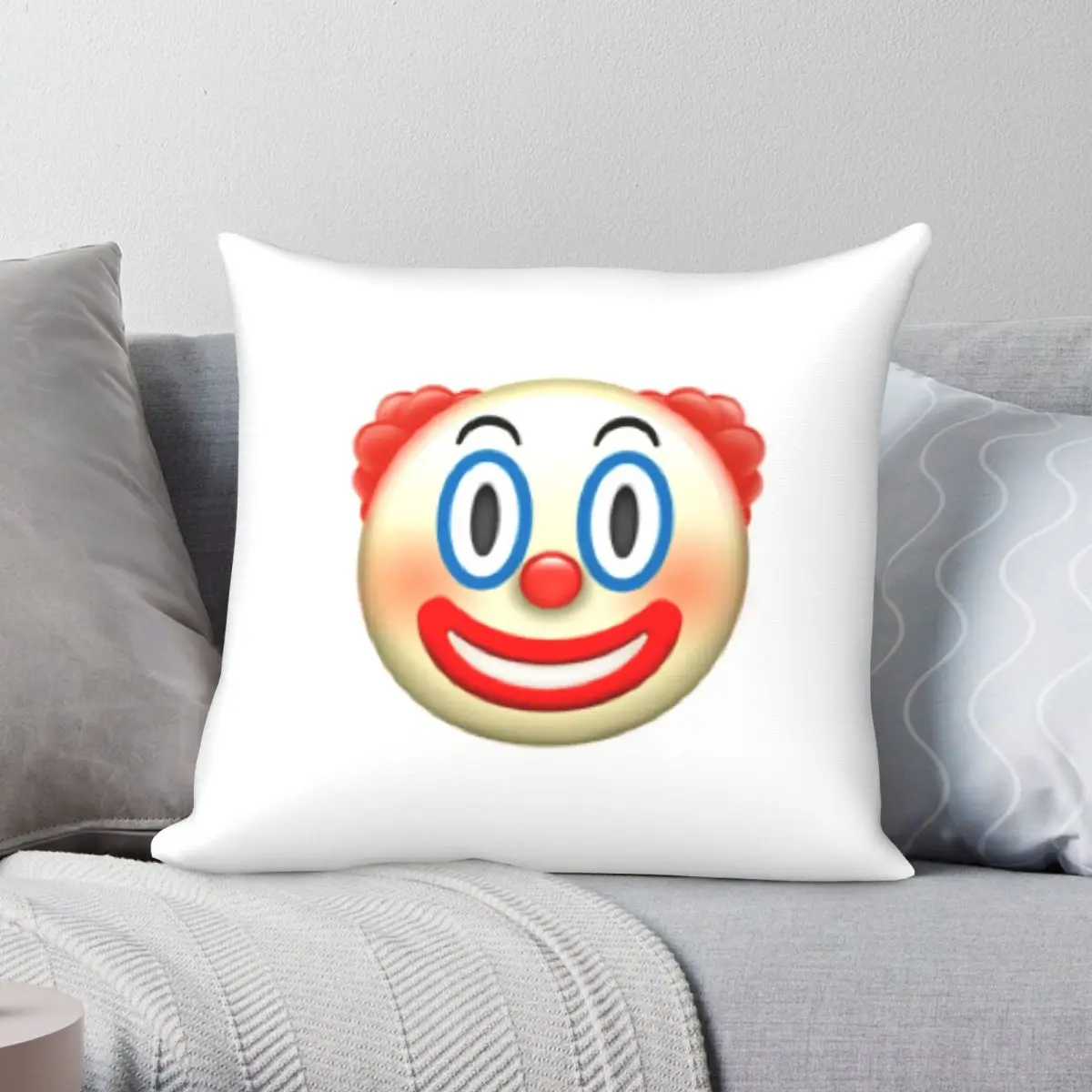 Clown Square Pillowcase Polyester Linen Velvet Printed Zip Decor Pillow Case Bed Cushion Cover