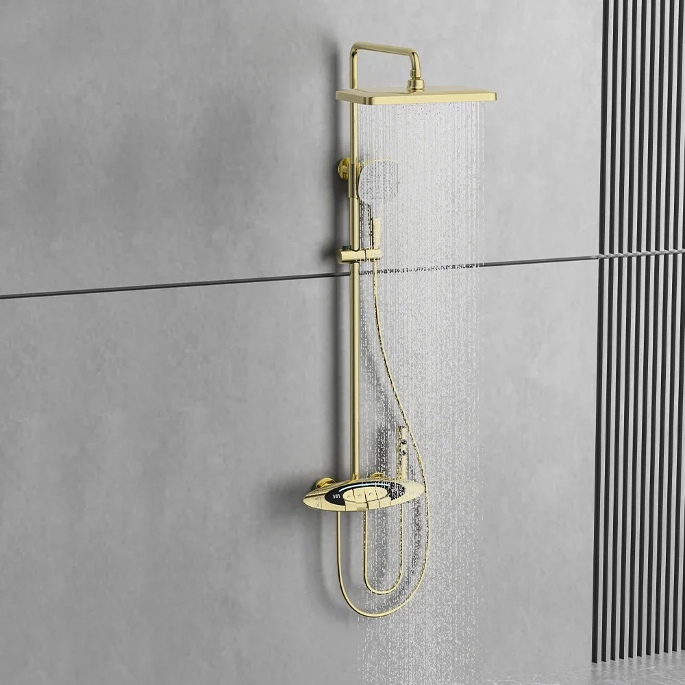 SKOWLL Modern Rainfall Shower Mixer System with Handheld Shower and Body Jets